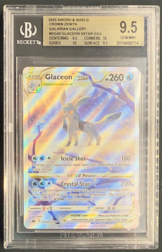 BGS 9.5 Glaceon VSTAR #GG40 – Crown Zenith (Galarian Gallery Ultra Rare)