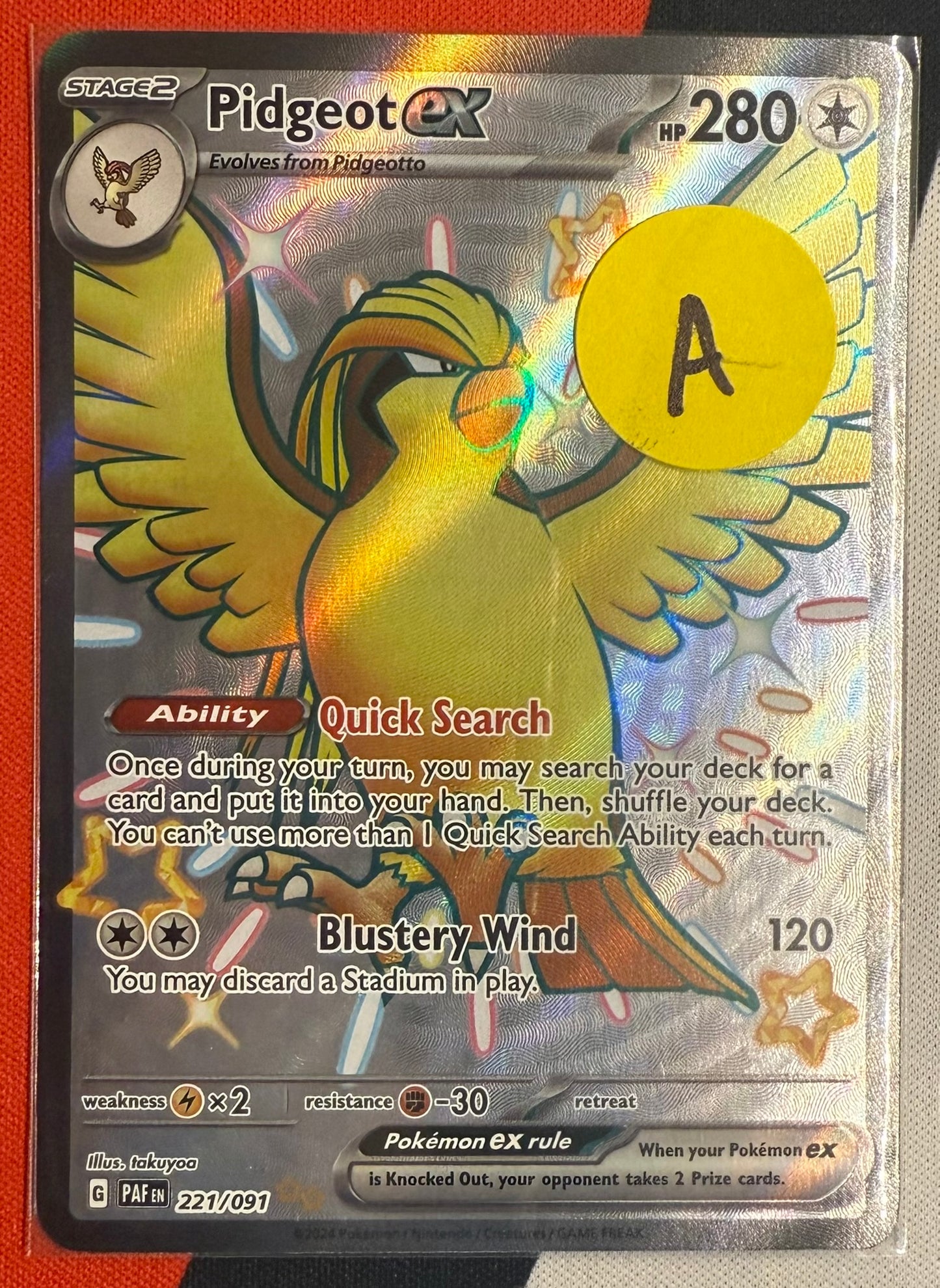 Pidgeot ex #221 – Paldean Fates (Shiny Ultra Rare) A