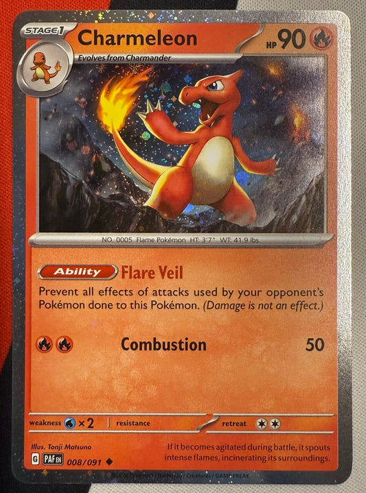 Charmeleon #8 – Paldean Fates (Cosmos Holo)