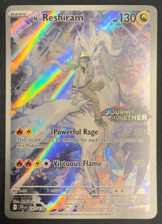 N’s Reshiram #167 (Journey Together Stamped Promo, Illustration Rare)