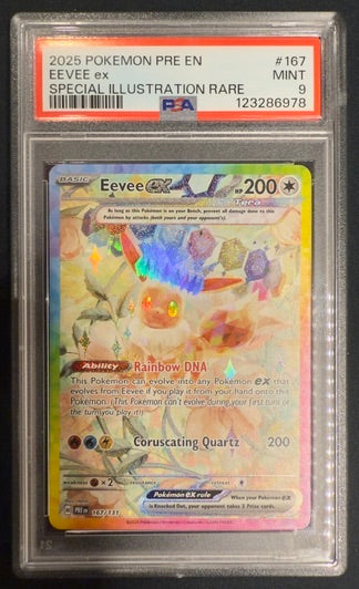 PSA 9 Eevee ex #167 – Prismatic Evolutions (Special Illustration Rare)