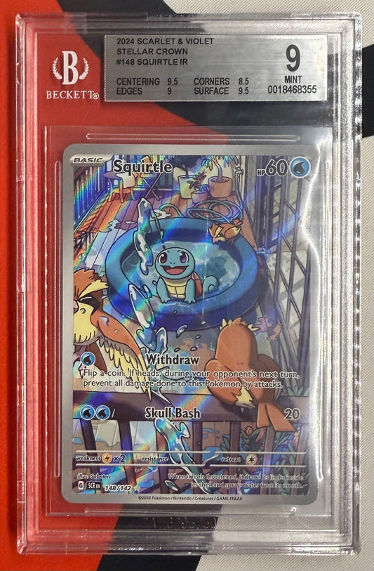 BGS 9 SQUIRTLE #148 STELLAR CROWN IR
