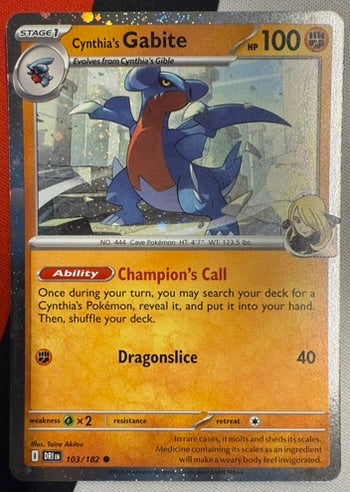 Cynthia’s Gabite #103 – Destined Rivals (Cosmos Holo)