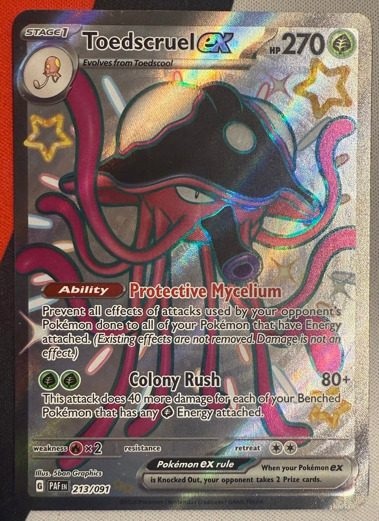 Toedscruel ex #213 – Paldean Fates (Shiny Ultra Rare)