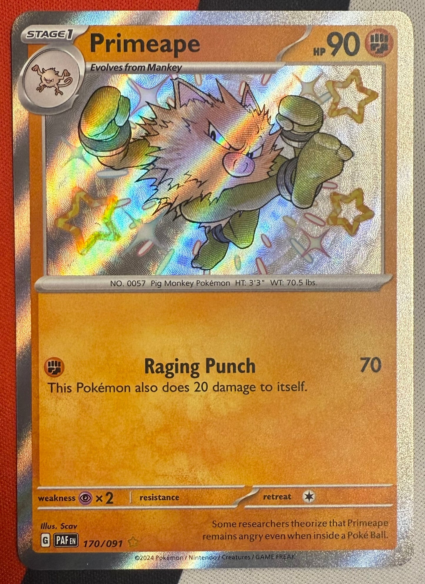 Primeape #170 – Paldean Fates (Shiny Rare)