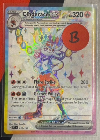 Cinderace ex #157 – Stellar Crown (Ultra Rare) B