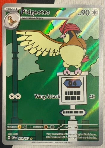 Pidgeotto #208 – Obsidian Flames (Illustration Rare) B