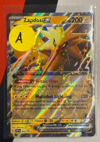 Zapdos ex #49 – Scarlet & Violet Promo (Black Star Promo) A