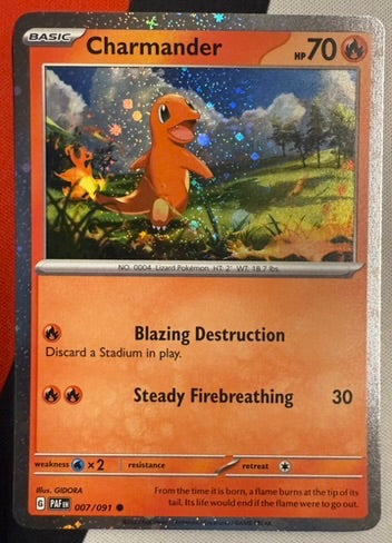 Charmander #7 – Paldean Fates (Cosmos Holo)