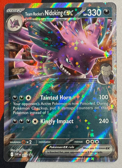 Team Rocket’s Nidoking ex #217 – Scarlet & Violet (Black Star Promo)
