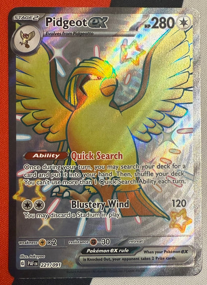 Pidgeot ex #221 – Paldean Fates (Shiny Ultra Rare) B