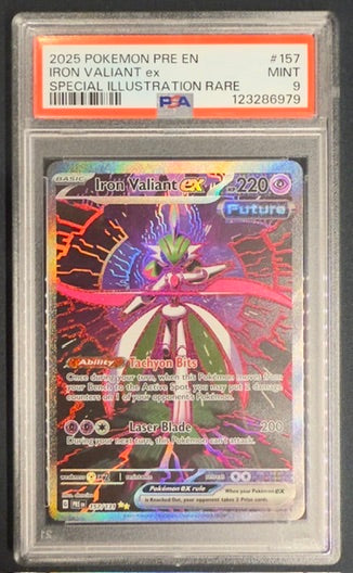 PSA 9 Iron Valiant ex #157 – Surging Sparks (Special Illustration Rare)