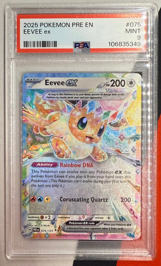 PSA 9 EEVEE EX #075 PRISMATIC EVOLUTIONS DOUBLE RARE